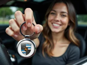 Porsche Porte-clés Logo Métal Premium Sur Mesure